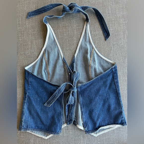 Wild Fable Blue Denim Halter Vest adjustable size M-L - Picture 5 of 10